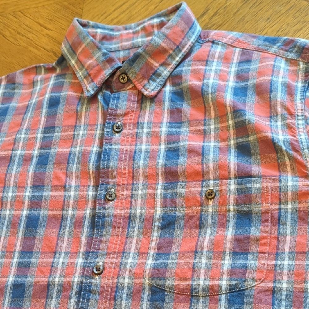 J. Crew Men's Red and Blue Plaid Button Down Shirt - Picture 7 of 8